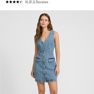 Express Blue Sheath Mini Dress Sleeveless V-Neck